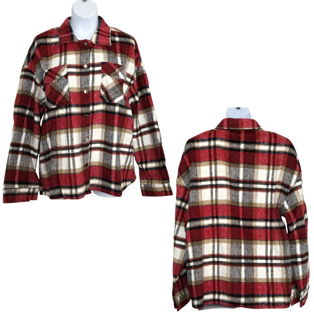 CY Fashion Shopper For Life Button Down Plaid Flannel Shacket Size 3XL NWOT